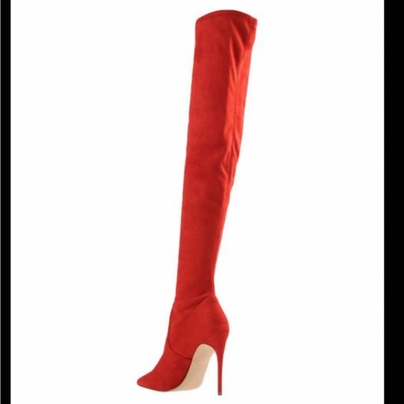 Steve Madden red suede over-the-knee boots (as 8) NEW - Picture 4 of 6